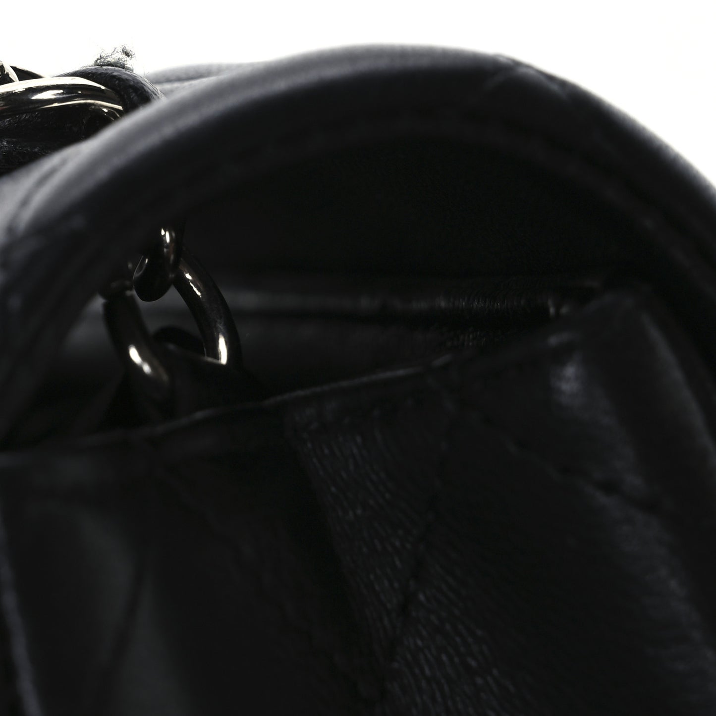Lambskin Quilted Mini Rectangular Flap Black