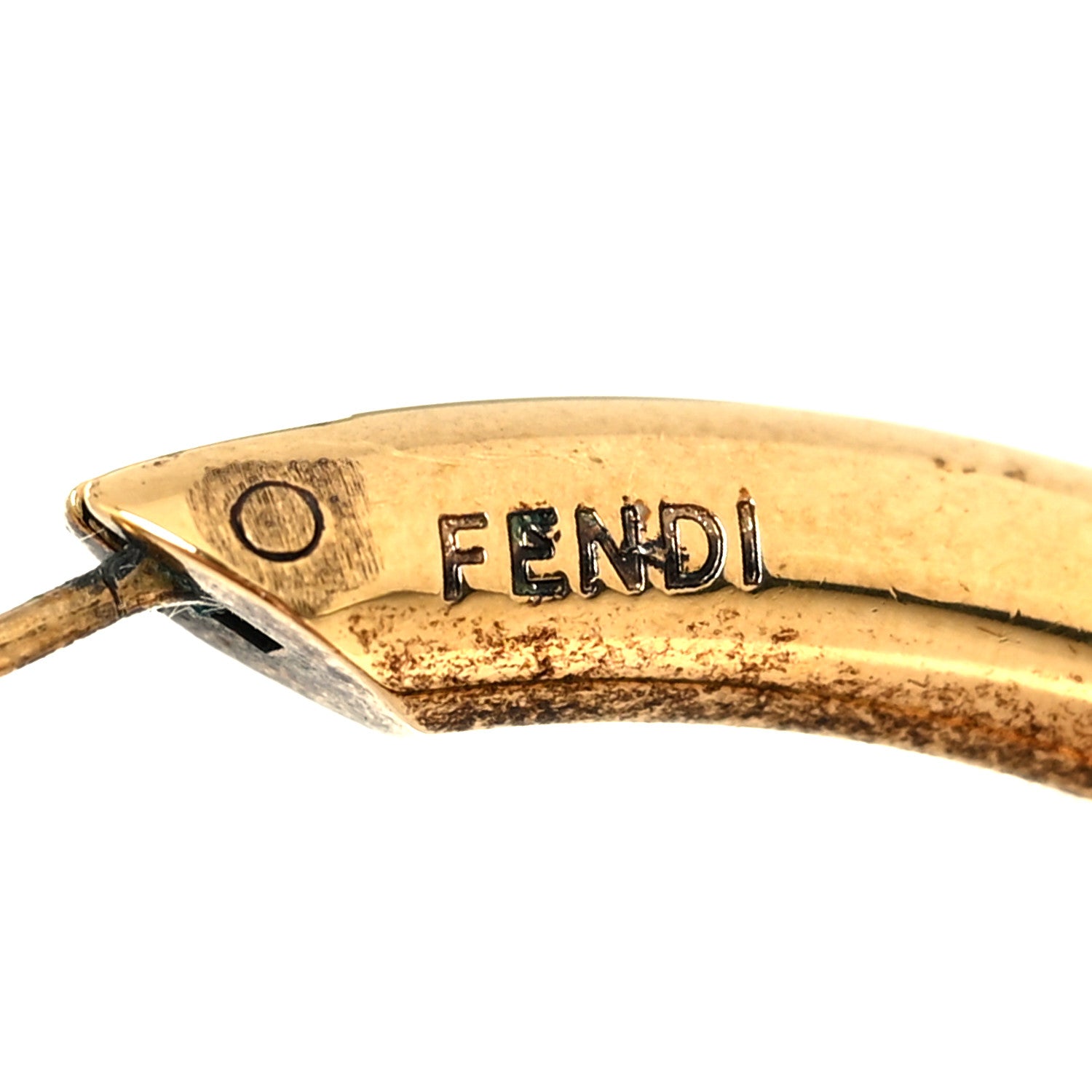 Fendi Metal FF Hoop Earrings Gold 4 of 5