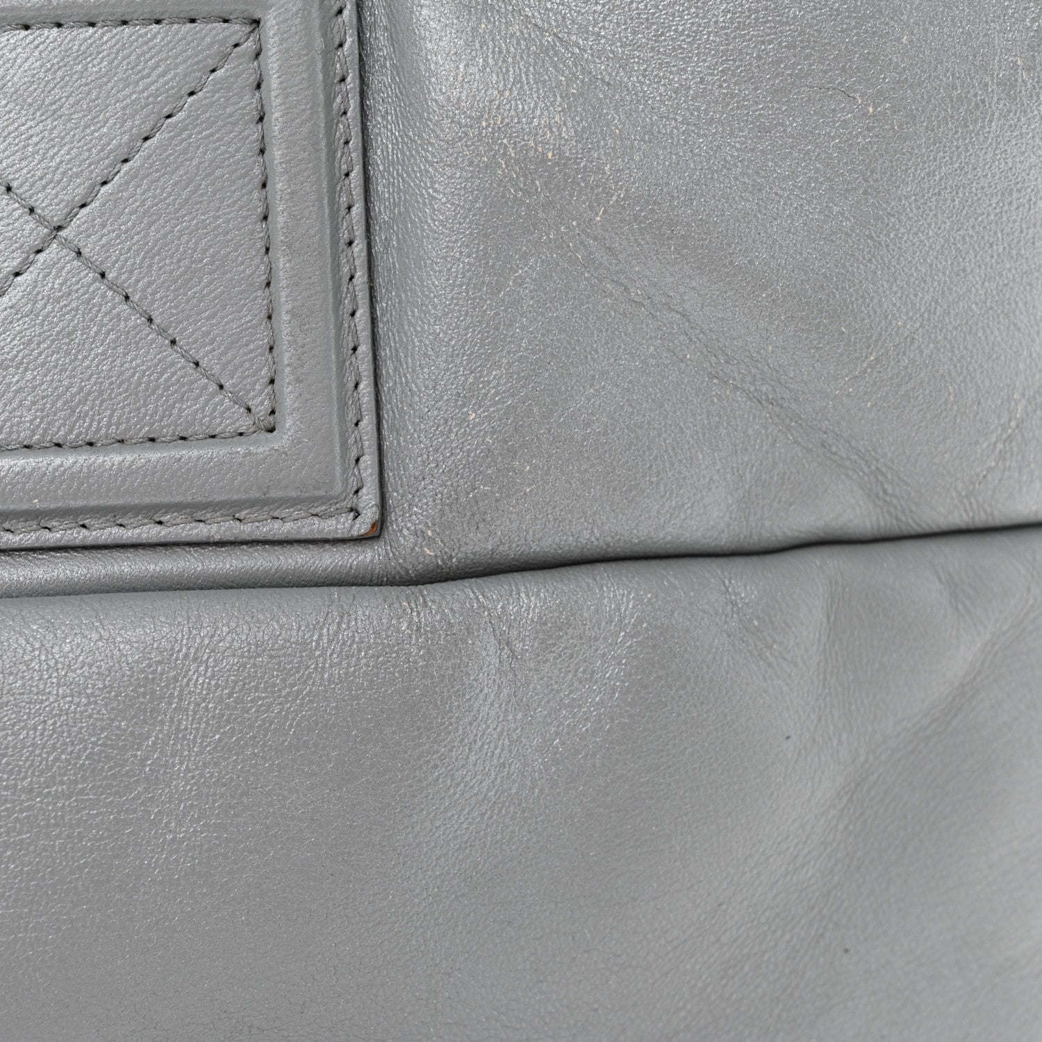 Chanel Metallic Lambskin Quilted Small Coco Cocoon Reversible Tote Light Grey 16 of 23