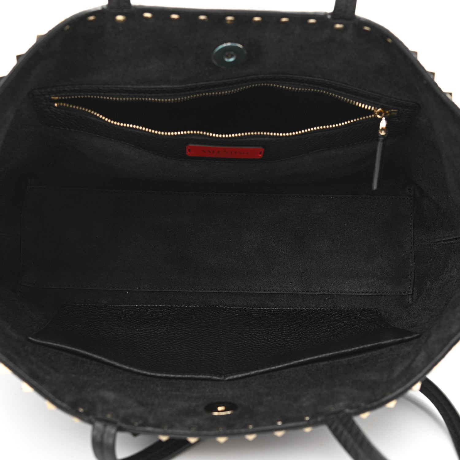 Valentino Garavani Grained Calfskin Small Rockstud Shoulder Tote Black 5 of 10