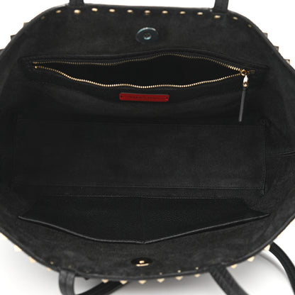 Valentino Garavani Grained Calfskin Small Rockstud Shoulder Tote Black 5 of 10