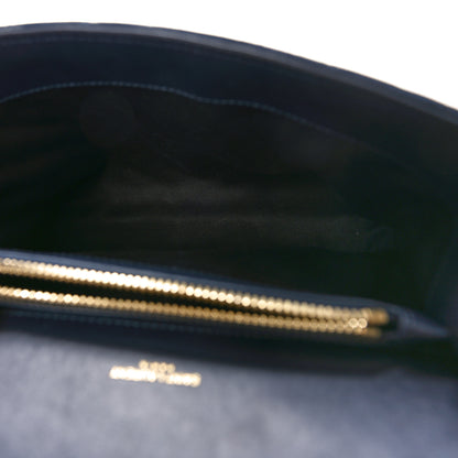 Saint Laurent Corduroy Matelasse Chevron Monogram Medium College Bag Deeply Blue 5 of 9