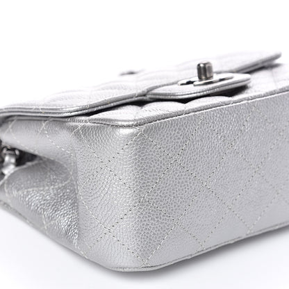 Chanel Metallic Caviar Quilted Mini Square Flap Silver 8 of 10