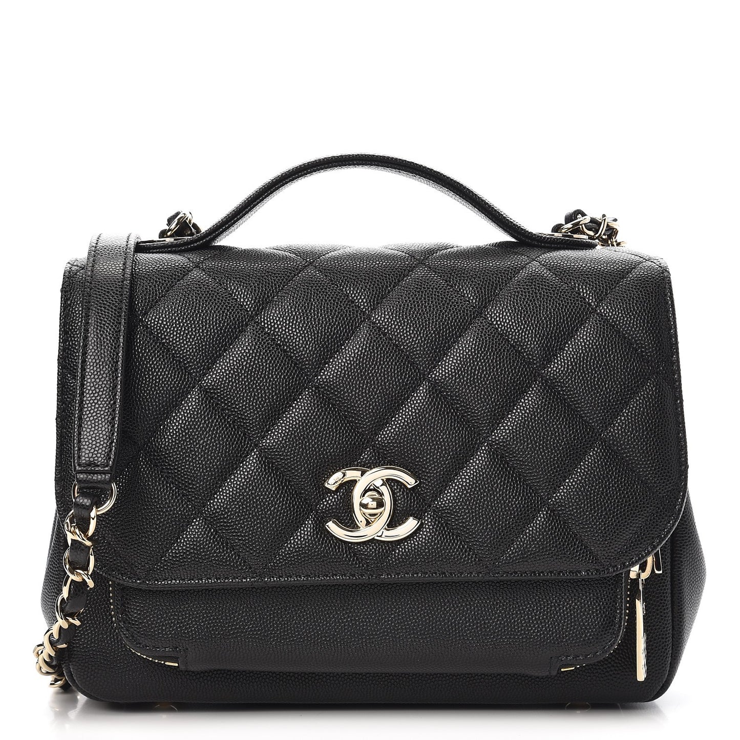 Caviar Quilted Small Business Affinity Flap Black