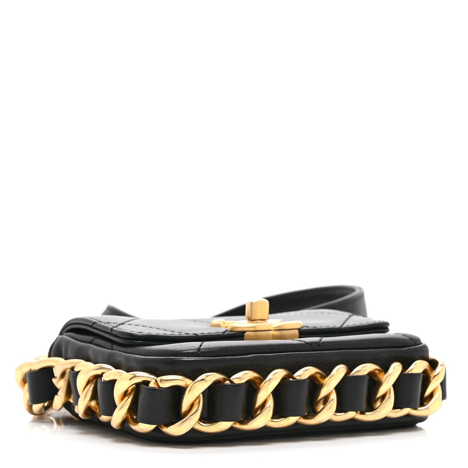 Chanel Calfskin Quilted Mini Framing Chain Bag Black 4 of 10
