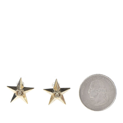 Chanel Metal CC Star Earrings Gold 2 of 5