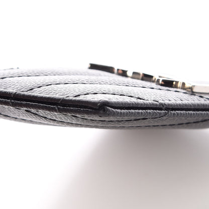 Saint Laurent Grain De Poudre Matelasse Chevron Monogram Credit Card Case Black 8 of 10
