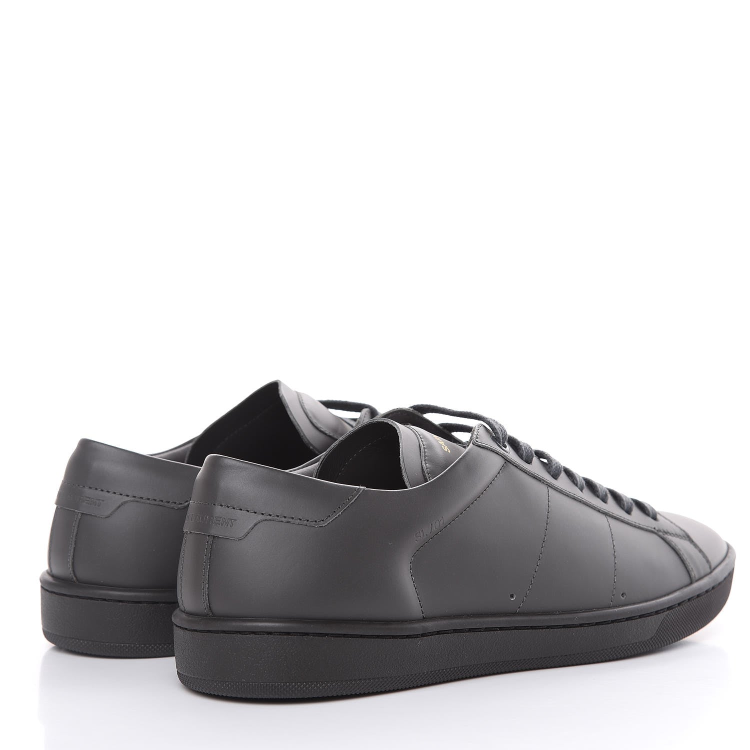 Saint Laurent Calfskin Mens Alpha Sneakers 40 Road Grey 4 of 8