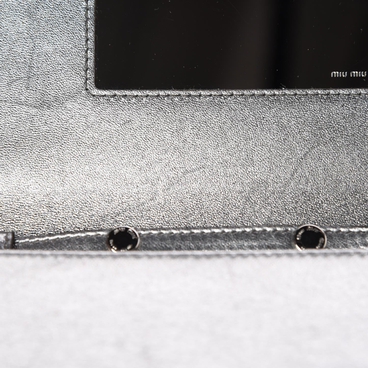 Miu Miu Nappa Crystal Chain Crossbody Cromo 7 of 11