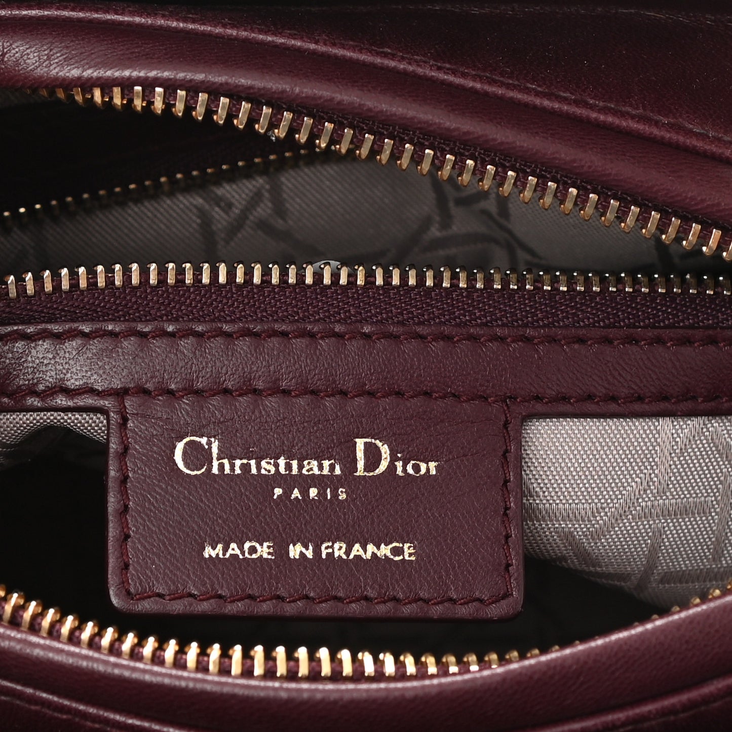 Lambskin Cannage Medium Lady Dior Burgundy