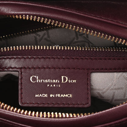 Christian Dior Lambskin Cannage Medium Lady Dior Burgundy 6 of 8