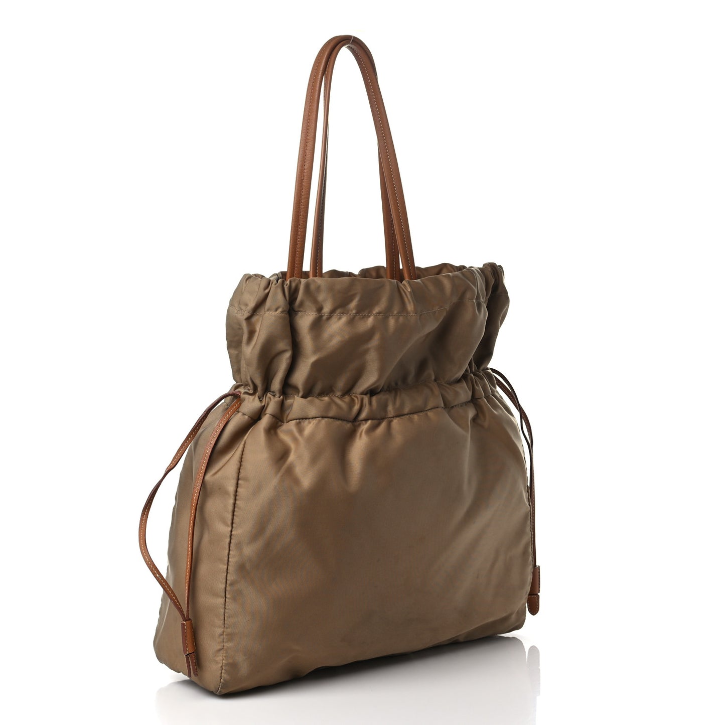 Tessuto Nylon Logo Drawstring Bucket Bag