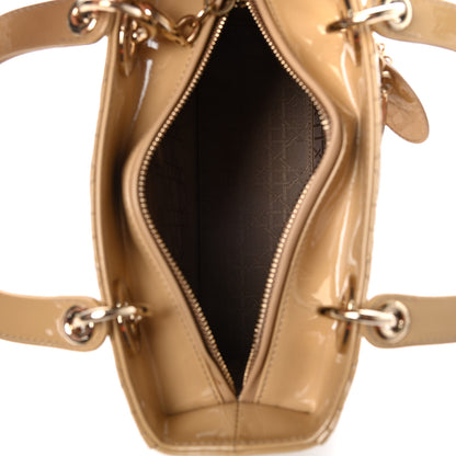 Christian Dior Patent Cannage Medium Lady Dior Beige 5 of 8