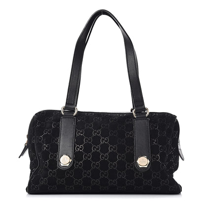 Gucci Guccissima Suede Charmy Boston Black 1 of 10