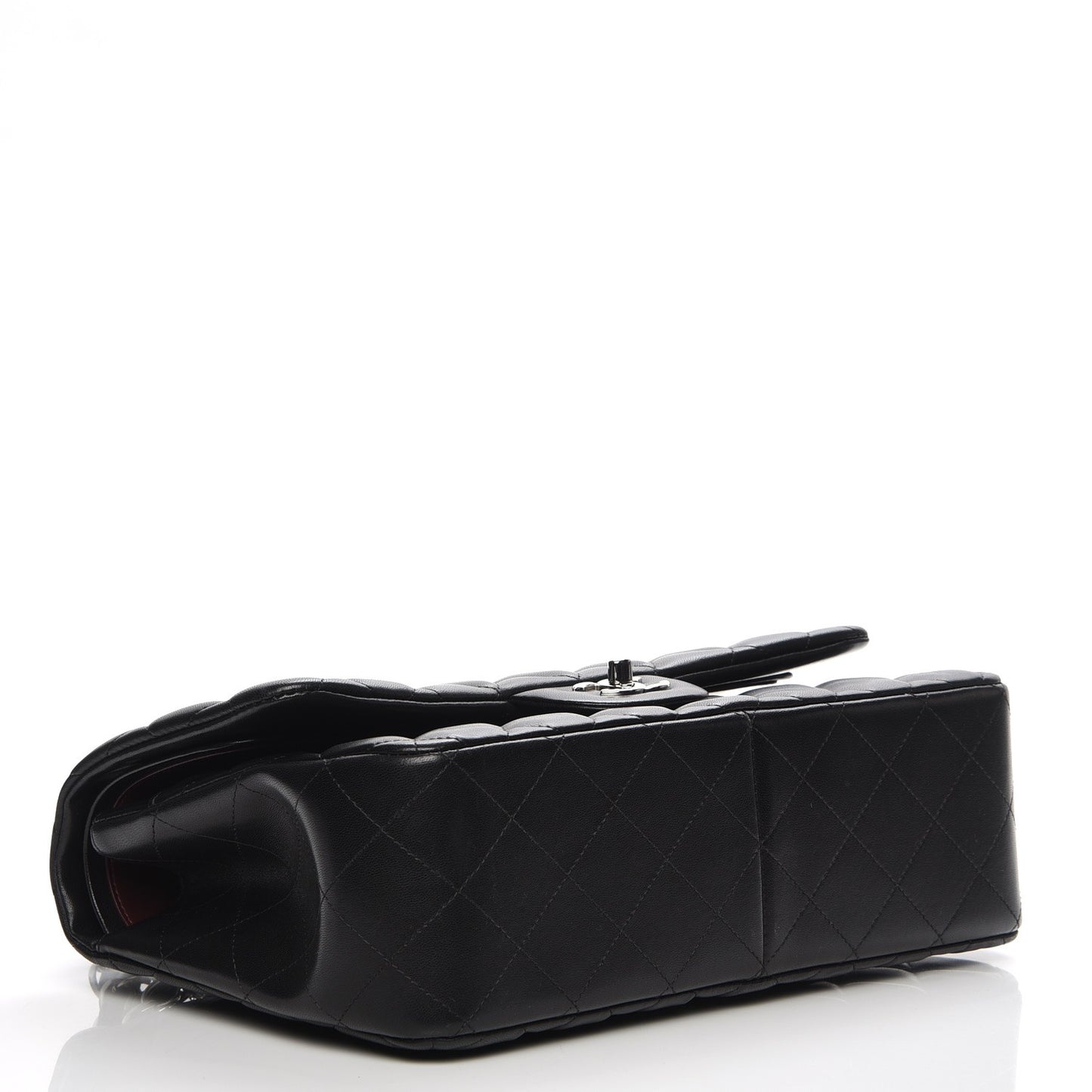 Lambskin Quilted Jumbo Double Flap Black