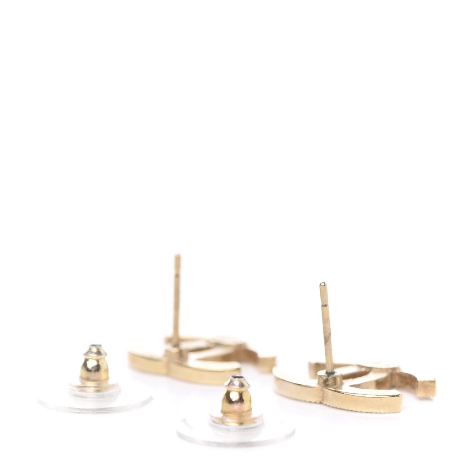 Chanel Crystal CC Earrings Gold 3 of 6