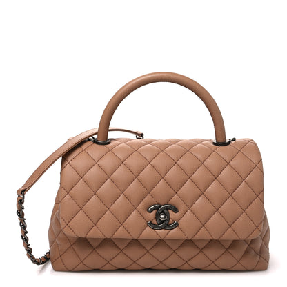 Chanel Caviar Quilted Small Coco Handle Flap Beige 1 of 10