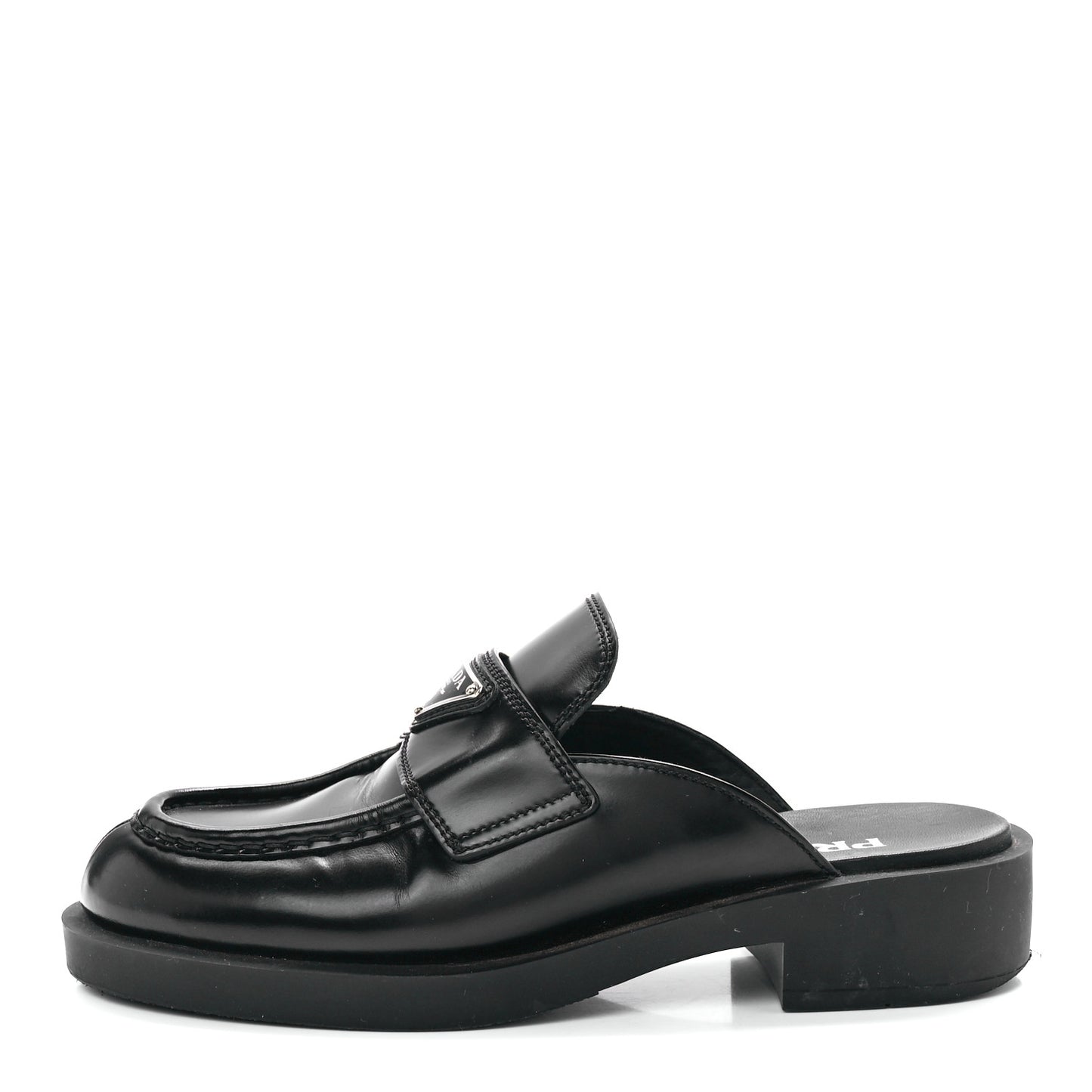 Spazzolato Triangle 40mm Loafer Mules 37 Black
