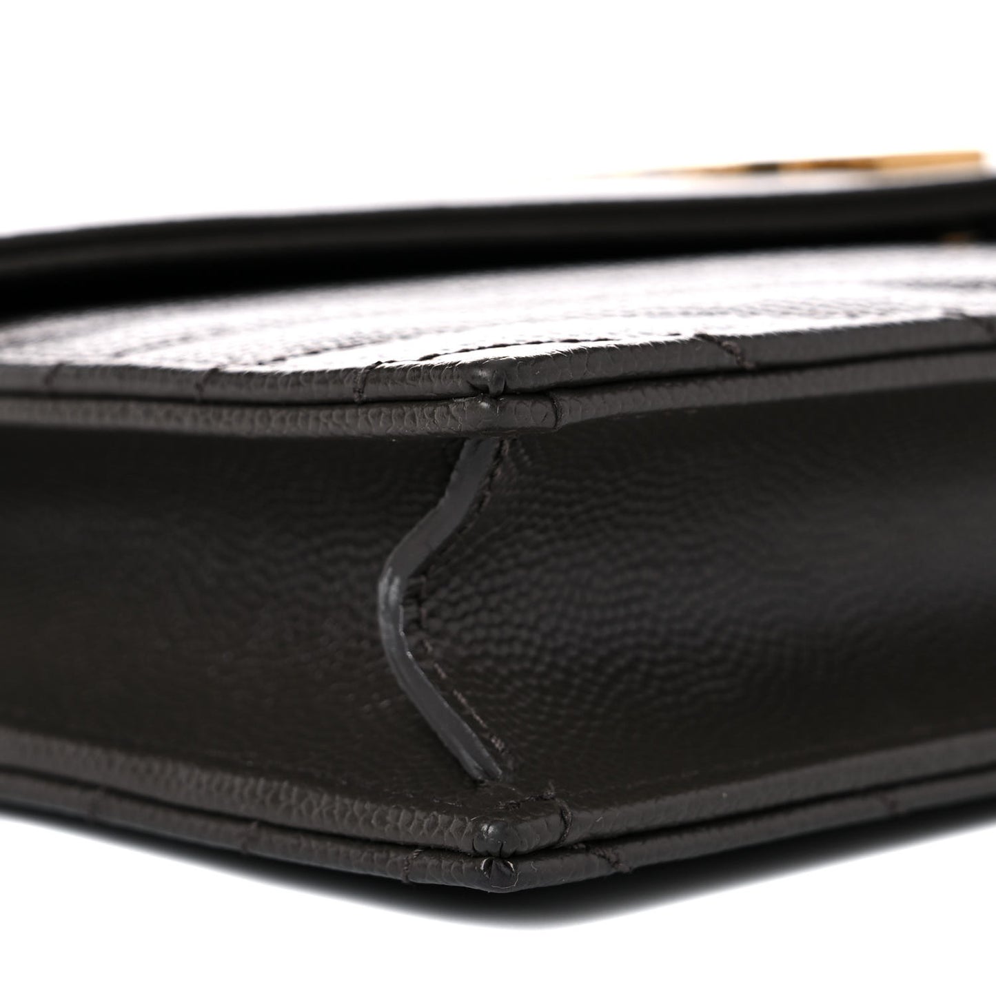 Grain De Poudre Matelasse Chevron Monogram Envelope Chain Wallet Earth