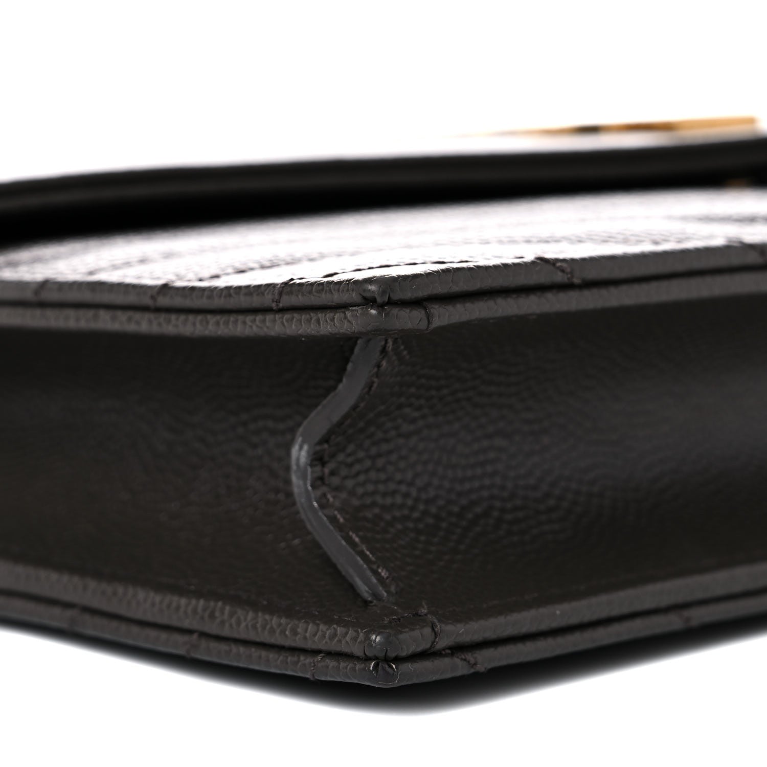 Saint Laurent Grain De Poudre Matelasse Chevron Monogram Envelope Chain Wallet Earth 7 of 9