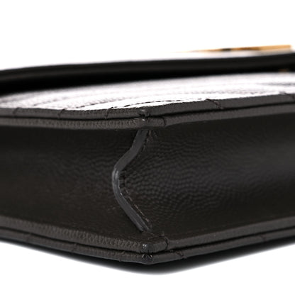 Saint Laurent Grain De Poudre Matelasse Chevron Monogram Envelope Chain Wallet Earth 7 of 9