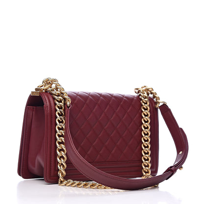 Chanel Calfskin Quilted Medium Boy Flap Burgundy 3 of 19
