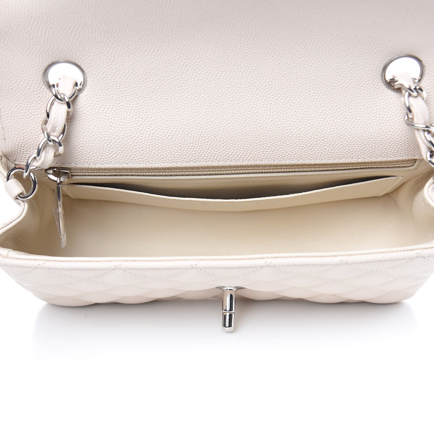 Chanel Caviar Quilted Mini Rectangular Flap Light Beige 5 of 10