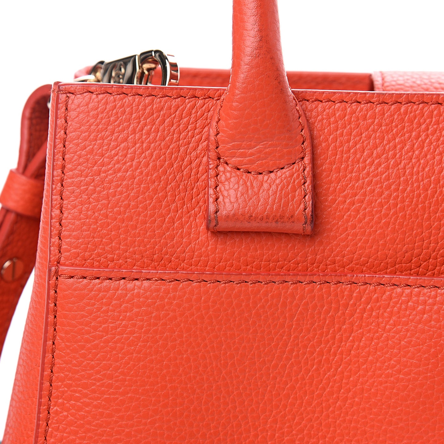 Grained Calfskin Mini Neo Executive Shopper Tote Red
