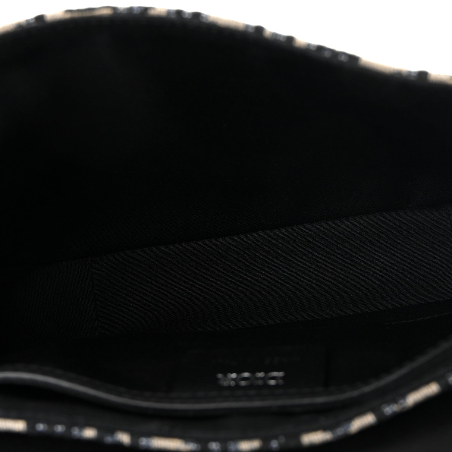 Christian Dior Oblique Jacquard Grained Calfskin Small Saddle Messenger Bag Beige Black 5 of 11