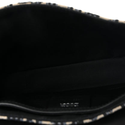 Christian Dior Oblique Jacquard Grained Calfskin Small Saddle Messenger Bag Beige Black 5 of 11