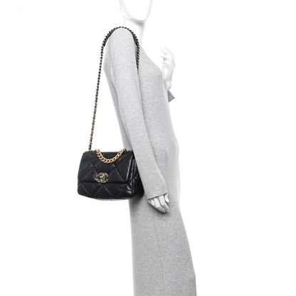 Chanel Lambskin Quilted Medium Chanel 19 Flap Black 2 of 14