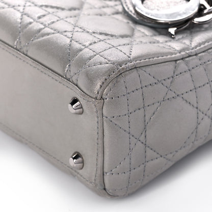 Christian Dior Metallic Lambskin Cannage Mini Lady Dior Silver 8 of 9