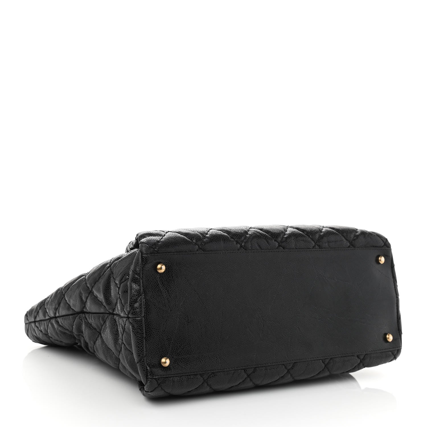 Chanel Glazed Caviar Coco Pleats Tote Black 3 of 12
