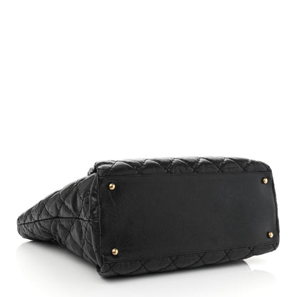 Chanel Glazed Caviar Coco Pleats Tote Black 3 of 12