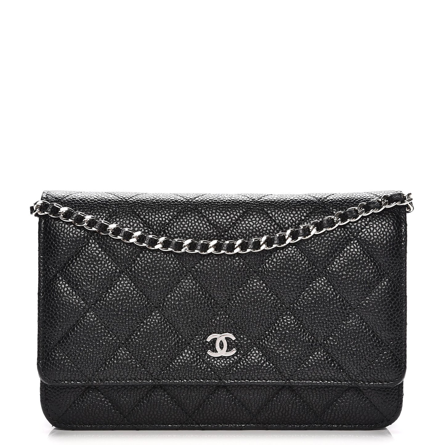 Caviar Quilted Wallet On Chain WOC Black