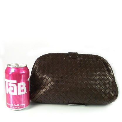Bottega Veneta Vintage Nappa Woven Clutch Ebano 2 of 7