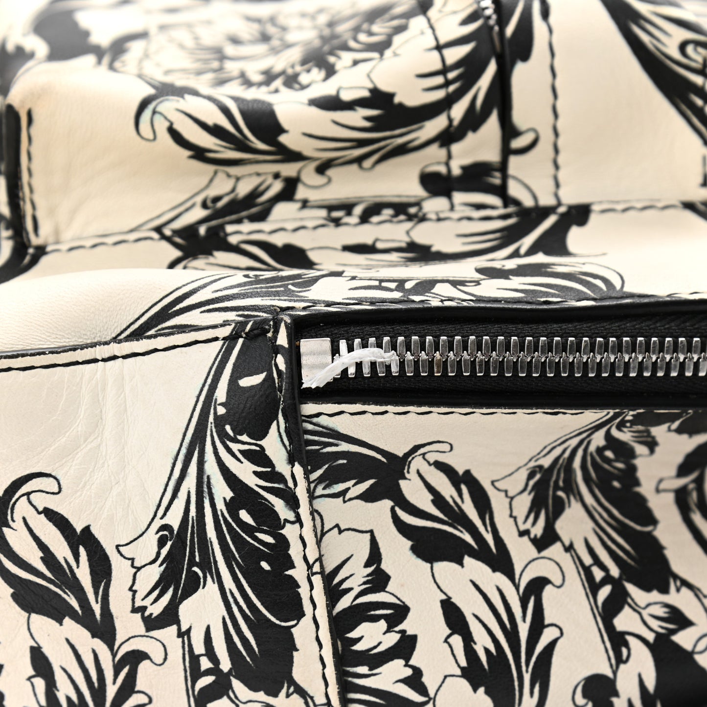 Printed Calfskin La Medusa Backpack Black White