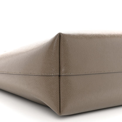 Saint Laurent Grained Calfskin Large Shopping Tote Warm Taupe Black 10 of 12