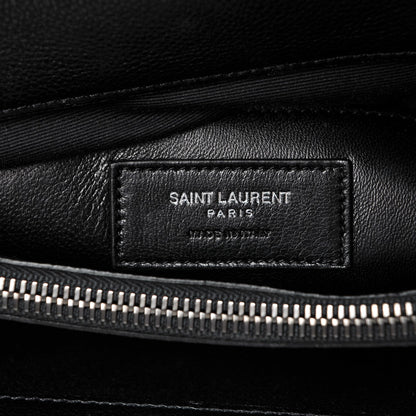 Saint Laurent Sheepskin Matelasse Chevron Monogram Large College Satchel Black 7 of 8