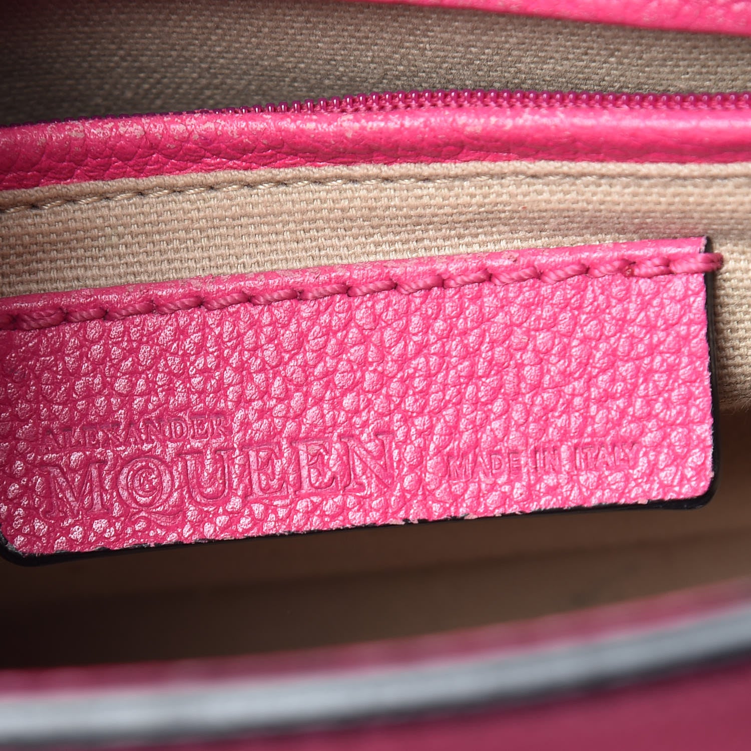 Alexander McQueen Grainy Calfskin Mini Padlock Zip Satchel Pink 8 of 23