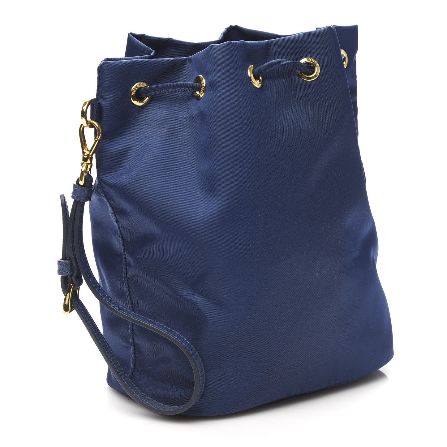 Saffiano Tessuto Nylon Bucket Wristlet Royal