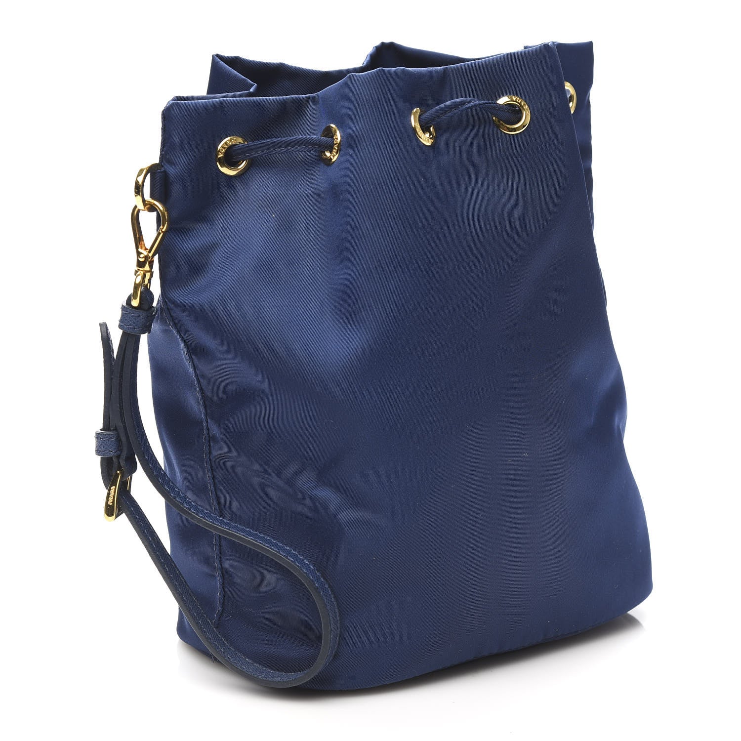 Prada Saffiano Tessuto Nylon Bucket Wristlet Royal 3 of 11