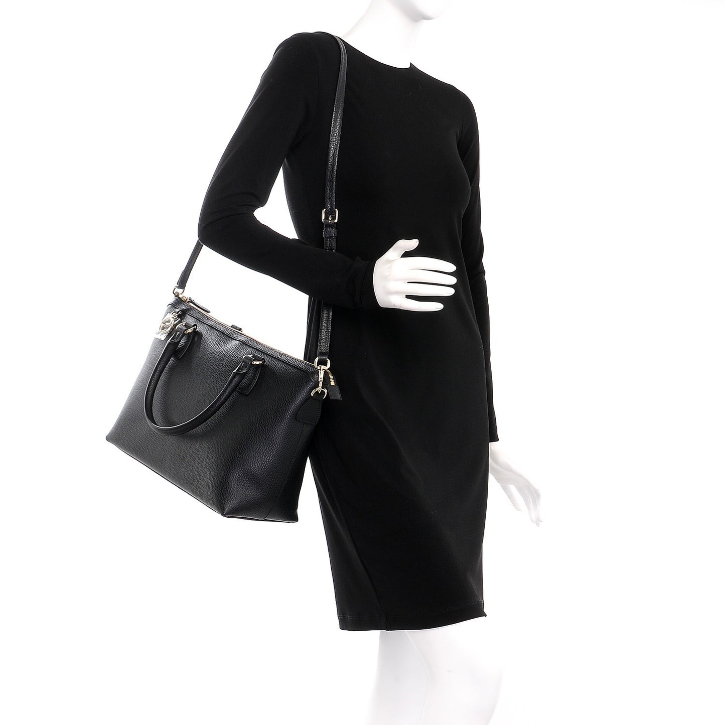 Dollar Calfskin GG Charm Satchel Black