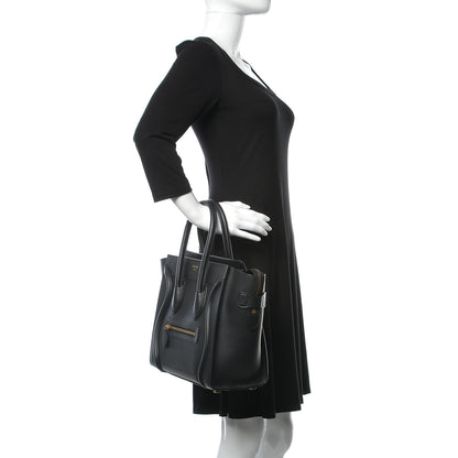Celine Smooth Calfskin Micro Luggage Black 2 of 8