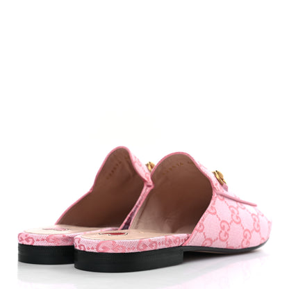 Gucci Canvas GG Monogram Nappa Womens Princetown Slippers 40 Cotton Candy Dark Cotton Candy Wild Rose 4 of 9