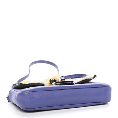 Fendi Nappa Rabbit Fox Fur Micro Buggie Baguette Cassis Giallo Multicolor 4 of 10