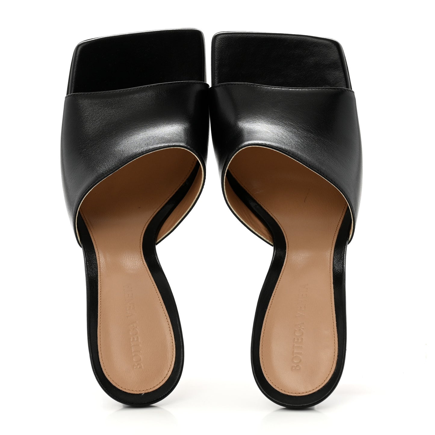 Lambskin Stretch Mule Sandals 39.5 Black