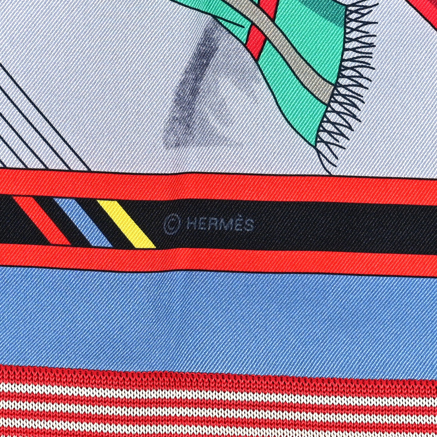 Silk Aux Sports d'Hiver Scarf 70 Rouge White
