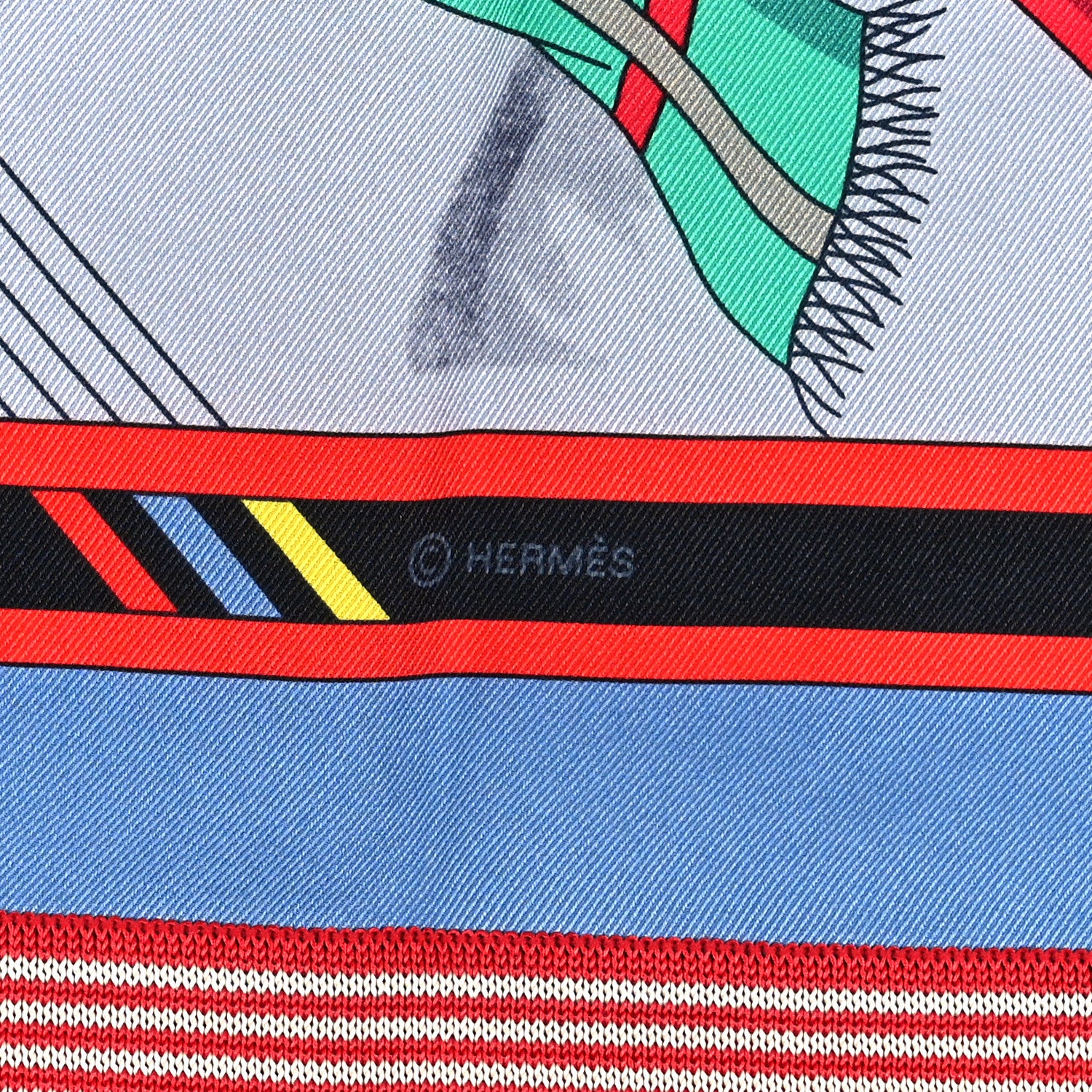 Hermes Silk Aux Sports d'Hiver Scarf 70 Rouge White 2 of 3