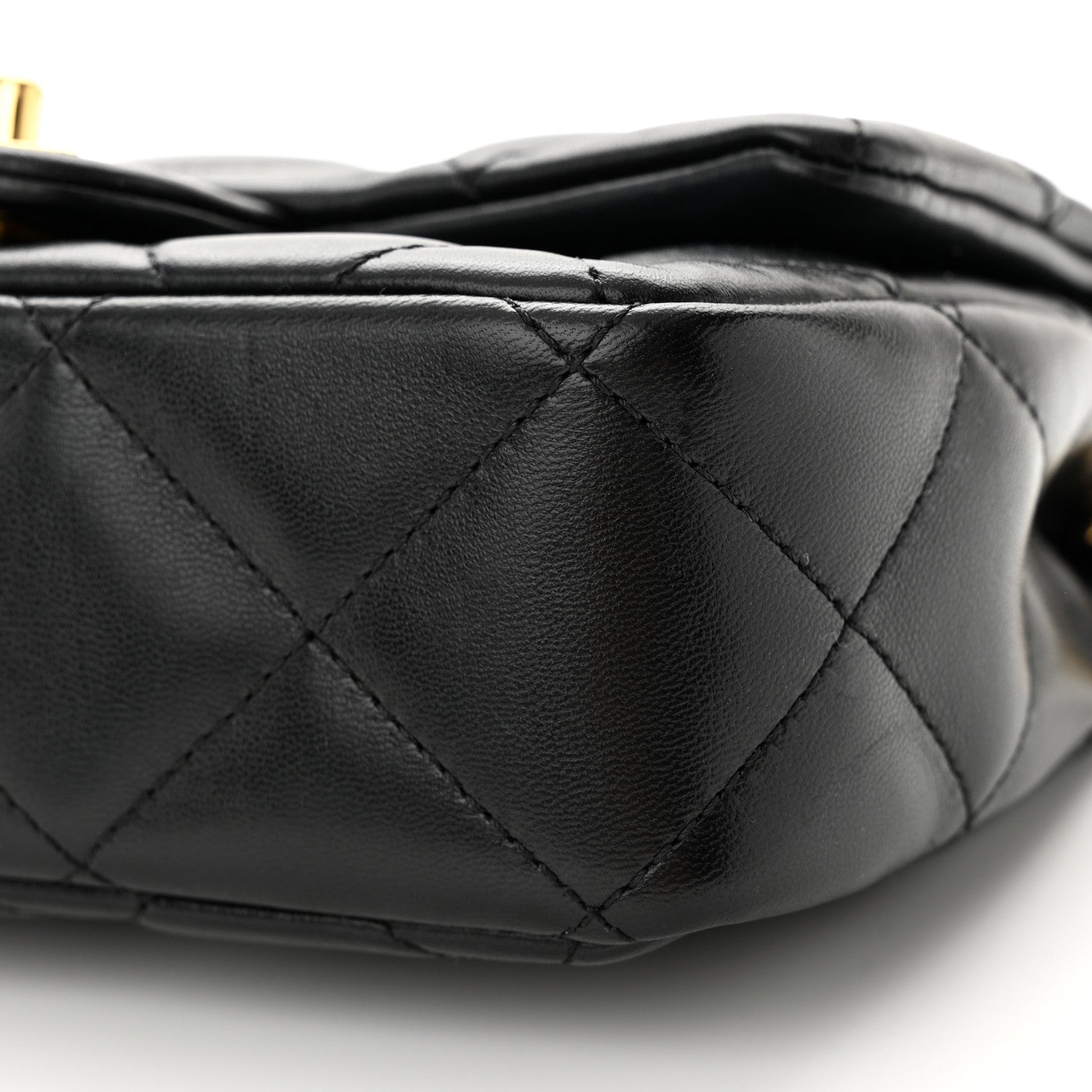 Chanel Lambskin Resin Quilted Top Handle Flap Black 10 of 10